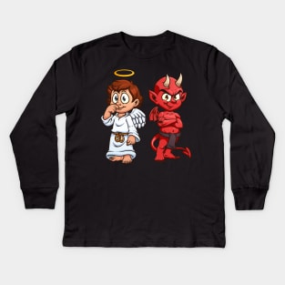 Angel and devil Kids Long Sleeve T-Shirt